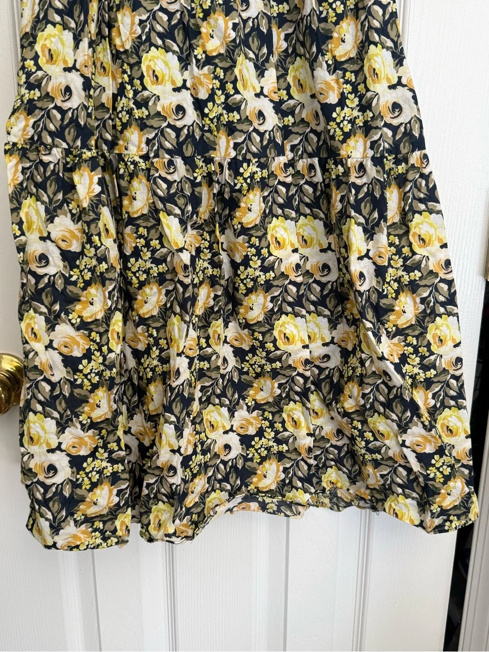 Time and Tru Black Maxi Dress with Yellow Floral Print